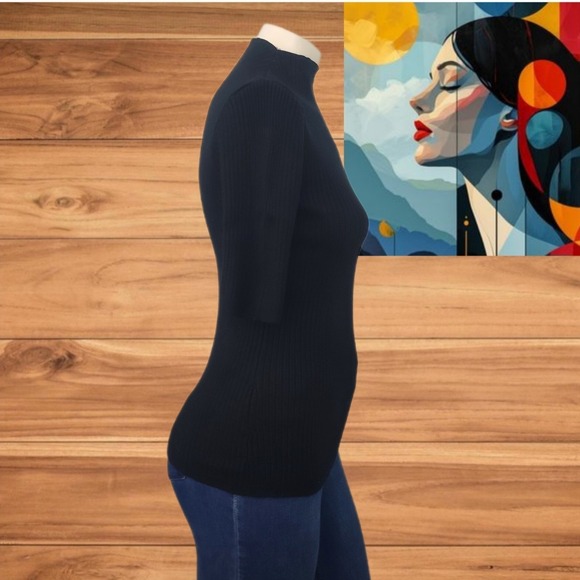 International Concept Women's‎ Top Size S Black Stretch - Picture 3 of 8